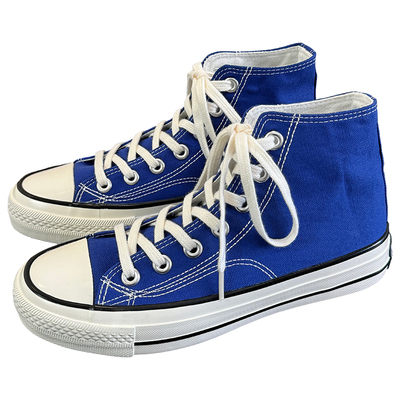 宝蓝色休闲风原宿平底透气帆布鞋