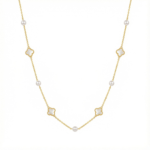 《云霭》天然淡水珍珠贝母满天星项链轻奢法式复古精致纯银高级感