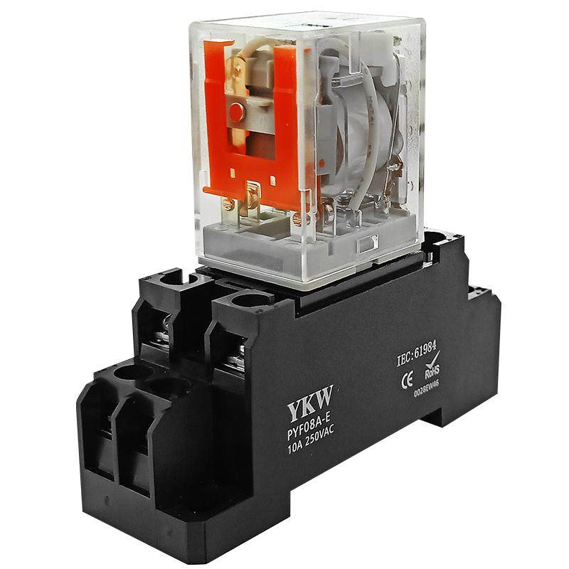YKW直流小型中间继电器DC5v 6v9v12v24v36v48v110vAC220VRLMY2-2Z