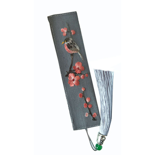 玉玲湘绣纯手工书签带流苏仿古中国风送同学老师女朋友刺绣创意