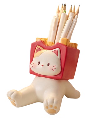 可爱三花猫多功能笔筒摆件礼物