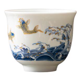 清仓特价白瓷茶杯中式喝茶小杯子陶瓷品茗杯茶盏羊脂玉品茗喝茶杯