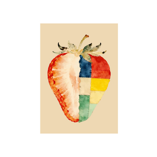 莓烦恼草莓主题国潮文创宣纸卡纸半生熟手写书法空白软卡纸A4小楷毛笔字专用纸书法拼接宣纸装画框桌面摆台