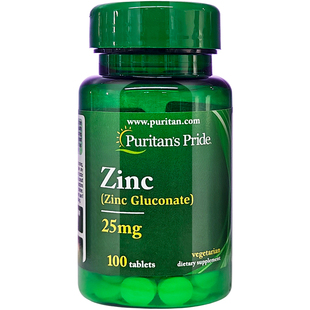 美国进口zinc锌片25/50mg 成人男性锌元素葡萄糖酸锌普丽普莱