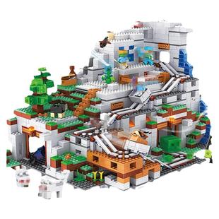 2024新款我的世界中国积木机关山洞矿井系列拼装男孩村庄玩具礼物