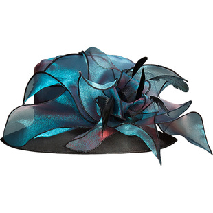 EE春夏帽子女款时尚英伦欧根纱花朵女帽大沿防晒百搭休闲度假礼帽