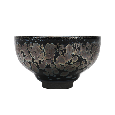 万仟堂手工拉坯主人杯建盏蓝油滴