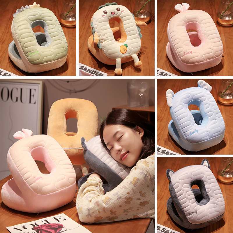 2冰丝乳胶午睡枕办公室睡觉神器夏小学生枕头枕小抱午休儿童桌上