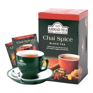 AHMAD TEA亚曼生姜肉桂红茶20片盒装0蔗糖0卡肉桂袋泡茶原装进口