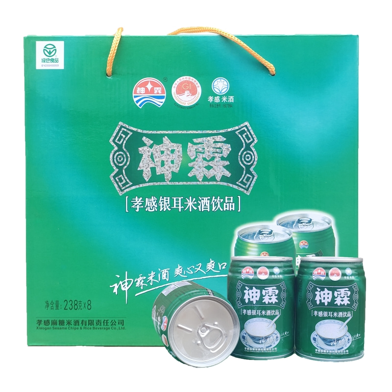 神霖孝感銀耳米酒飲品238g*8罐禮盒裝 湖北孝感米酒甜米酒釀汁