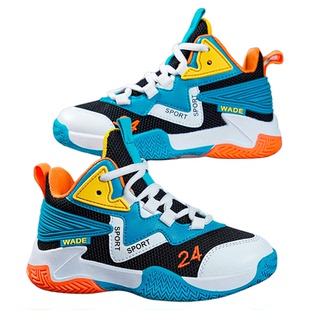 晋江外贸AJ缓震抓地力强运动鞋男童轻便网面透气防滑青少年篮球鞋