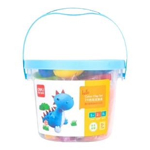 得力橡皮泥安全无毒儿童食品级无味幼儿园专用彩泥24色12色小学生diy手工桶装玩具套装女孩模具黏土超轻粘土