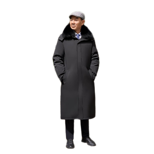 活里活面内胆长款过膝羽绒服男士中老年人冬季大衣加厚外套爸爸装