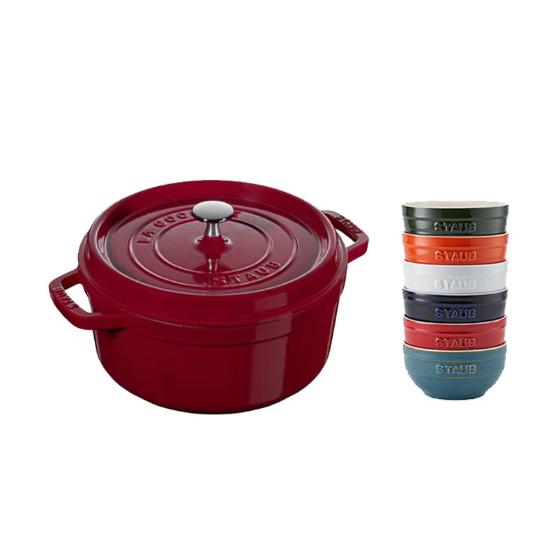 【李佳琦双11超级生活节付定金】 staub珐宝铸铁多用锅圆炖套组