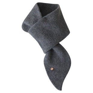 100%棉羊毛保暖围脖冬季简约百搭交叉小围巾韩系时尚纯色不挑人