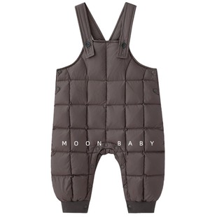 羽绒背带裤女童男童宝宝加厚棉裤春秋冬季保暖新款娃丽比外穿锦纶