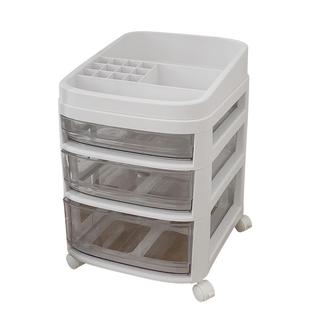 透明移动小推车置物架宿舍化妆品零食收纳架卧室床头储物架子家用