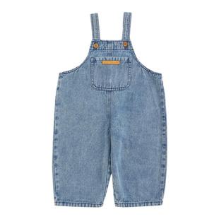 男童背带裤儿童秋装裤子2025新款宝宝春秋款牛仔裤女童简约长裤潮