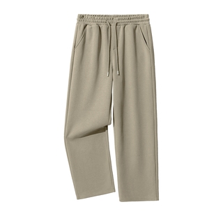 班尼路美式裤子男休闲裤春秋重磅棉感直筒裤简约宽松阔腿卫裤男款