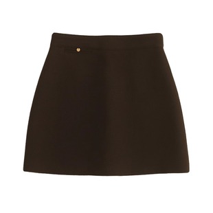 半身裙女2025新款羊毛呢女秋冬小香风高腰显瘦小个子黑色a字短裙