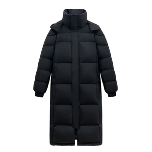 亮世秋同款2025年新款羽绒服女超长款冬季加厚宽松过膝情侣男外套