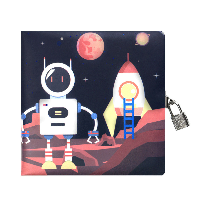 六一儿童节礼物密码本带笔手账独角兽星球皮质本子小学生带锁手帐