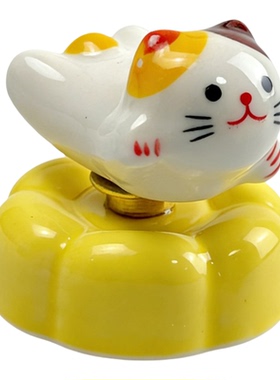 【转转飞翔小猫】景德镇陶瓷摆件可爱陶瓷转转乐桌面摆件车载摆件
