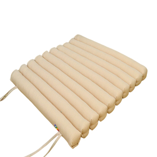 纯棉方形加粗加厚竹排坐垫办公室椅垫透气久坐不累高弹有绑带纯色