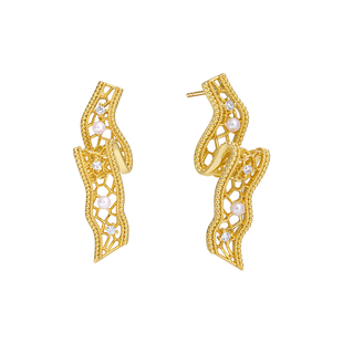 【新款】ARSIS纯真年代复古灵动飘带耳钉耳环法式耳饰轻奢高级感