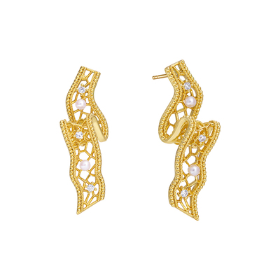 ARSIS法式复古飘带耳钉高级感