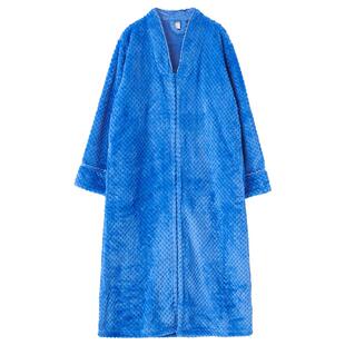 男士睡裙大码长款睡袍秋冬连体睡衣女浴袍法兰绒懒人可外穿长裙男