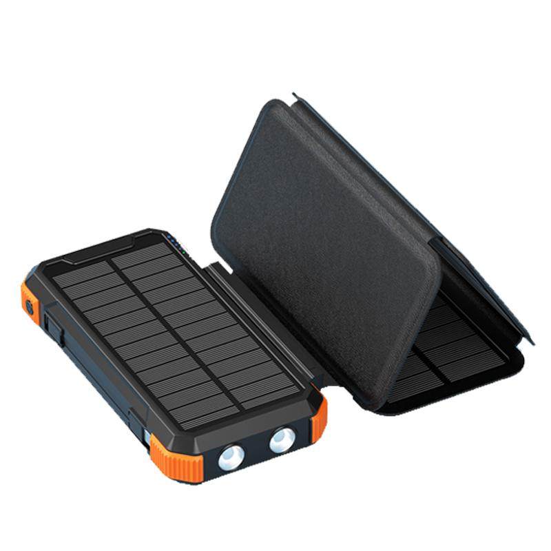 [3C认证]军工级户外露营可折叠太阳能充电板便携式移动电源自带线足容20000mAh无线充手摇发电手机应急充电宝
