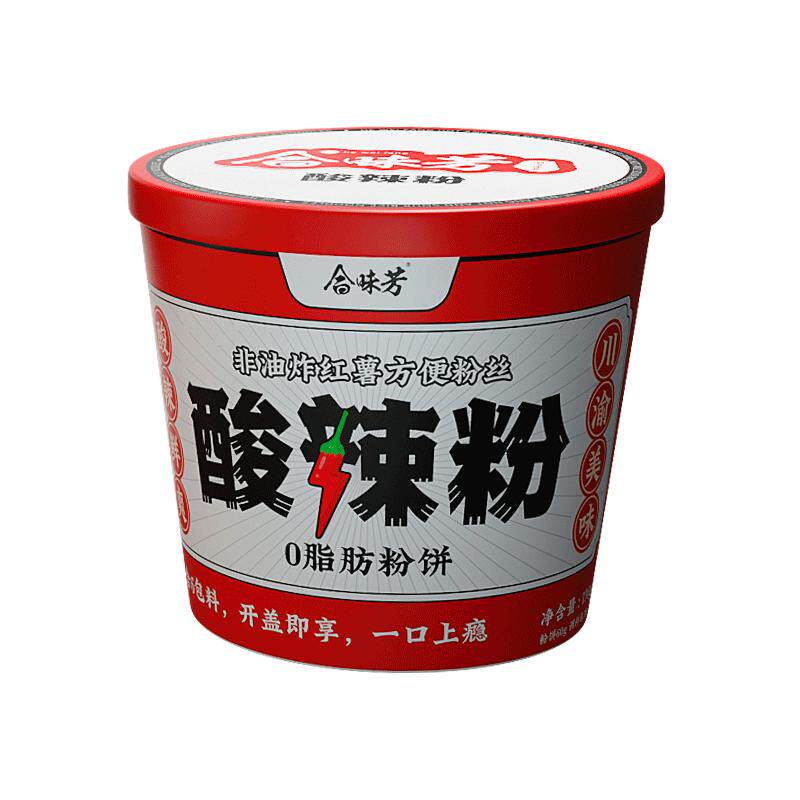 合味芳重庆网红速食酸辣粉桶装宿舍即食方便米线宵夜136g*6桶整箱