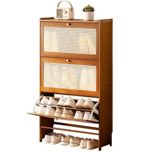 超薄鞋柜家用门口入户翻斗鞋架子实木收纳神器省空间2025新款爆款