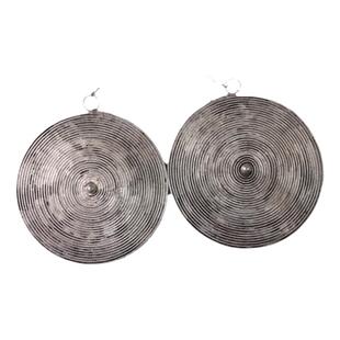 春风屿民族风苗银圆形大耳环夸张个性波西米亚风复古传统耳坠饰01