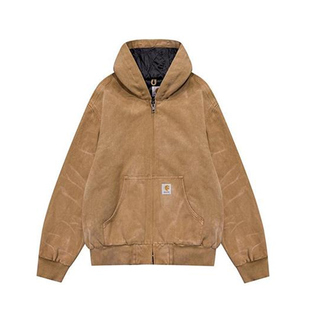 False perception连帽夹克Over Aged J130褪色水洗做旧复古外套