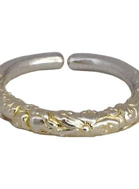 樱花指环9999纯银描金