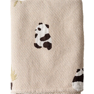 熊猫纱布枕巾一对装纯棉防头油吸汗透气枕头巾全棉家用柔软