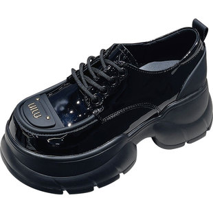 增高厚底小皮鞋女2026新款春百搭配裙子英伦风软面乐福鞋软底单鞋