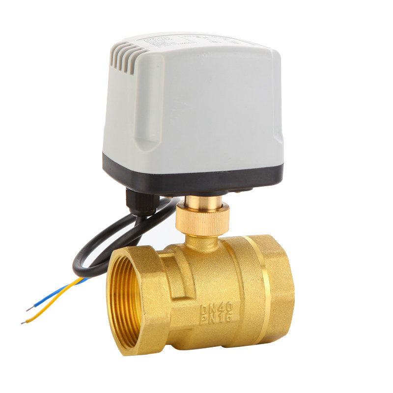 防水两线电动球阀220V常闭电磁球阀IP65防潮电动二通阀常开12V24V
