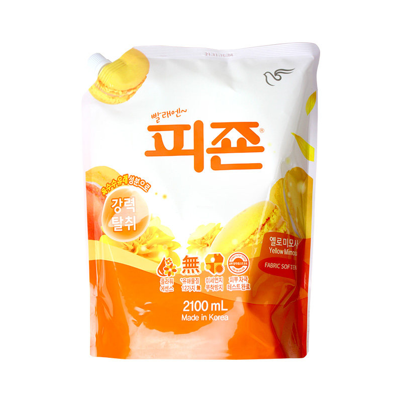 韩国进口碧珍衣物柔顺剂洗衣护理液防静电香味持久去异味2100ml