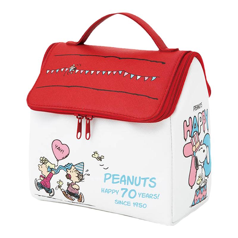 SNOOPY 日本杂志 史努比可爱房子大容量皮革 化妆收纳包洗漱包