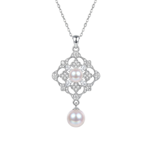 《贝尔维第圆舞曲》原创设计天然淡水珍珠项链S925纯银复古精致新