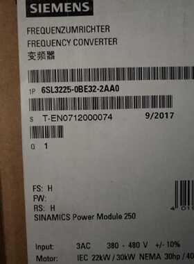 议价6SL3225-0BE32-2AA0西门子G120变频器功率模块6SL32250BE322A