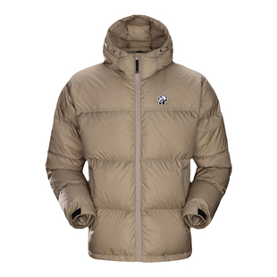 泡泡熊猫联名骆驼羽绒服男冬2025新款户外保暖加厚连帽面包服外套