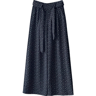 日韩系老钱风糯米羊绒山本阔腿裤女秋冬小碎花加绒松弛感休闲裤子