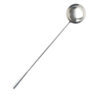 炒勺 不锈钢 长柄木实心加厚酒店厨师勺子八两 十两 十二两铁勺铲