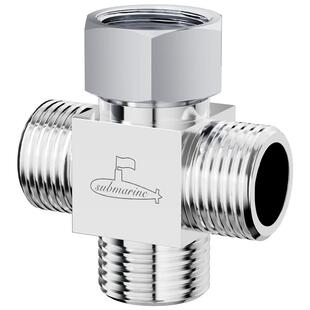 潜水艇一进三出四通接头全铜46分角阀水龙头分水阀活接花洒分水器