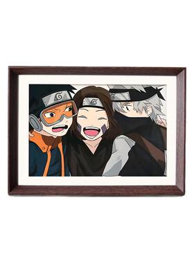火影忍者卡卡西丙烯画新中式相框玄关客厅卧室桌面摆件挂画装饰画