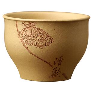 名家李建军纯手工紫砂杯主人杯宜兴原矿紫砂四号井本山绿泥160cc